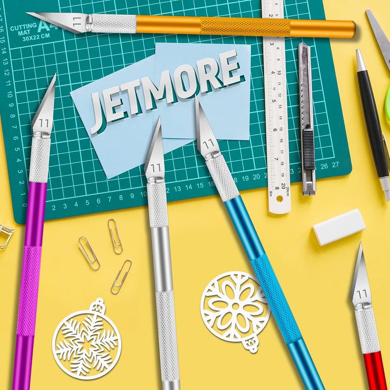 Jetmore 10 Pack Exacto Knife Set, Precision Craft and Hobby Knife for DIY Projects, Scrapbooking, Pumpkin Carving, and Art Cutting - Image 5